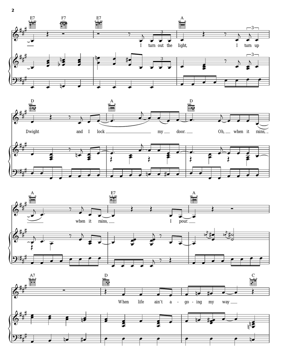 When It Rains Piano, Vocal, Guitar scores gallery preview page 2