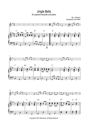 Book cover for Jingle Bells - soprano recorder, piano