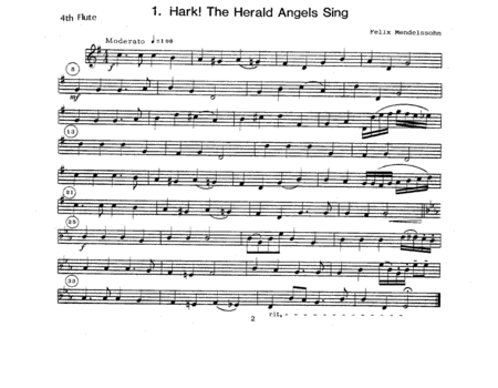 Christmas Carols For Flute Choir/Cond Score - Flute 4