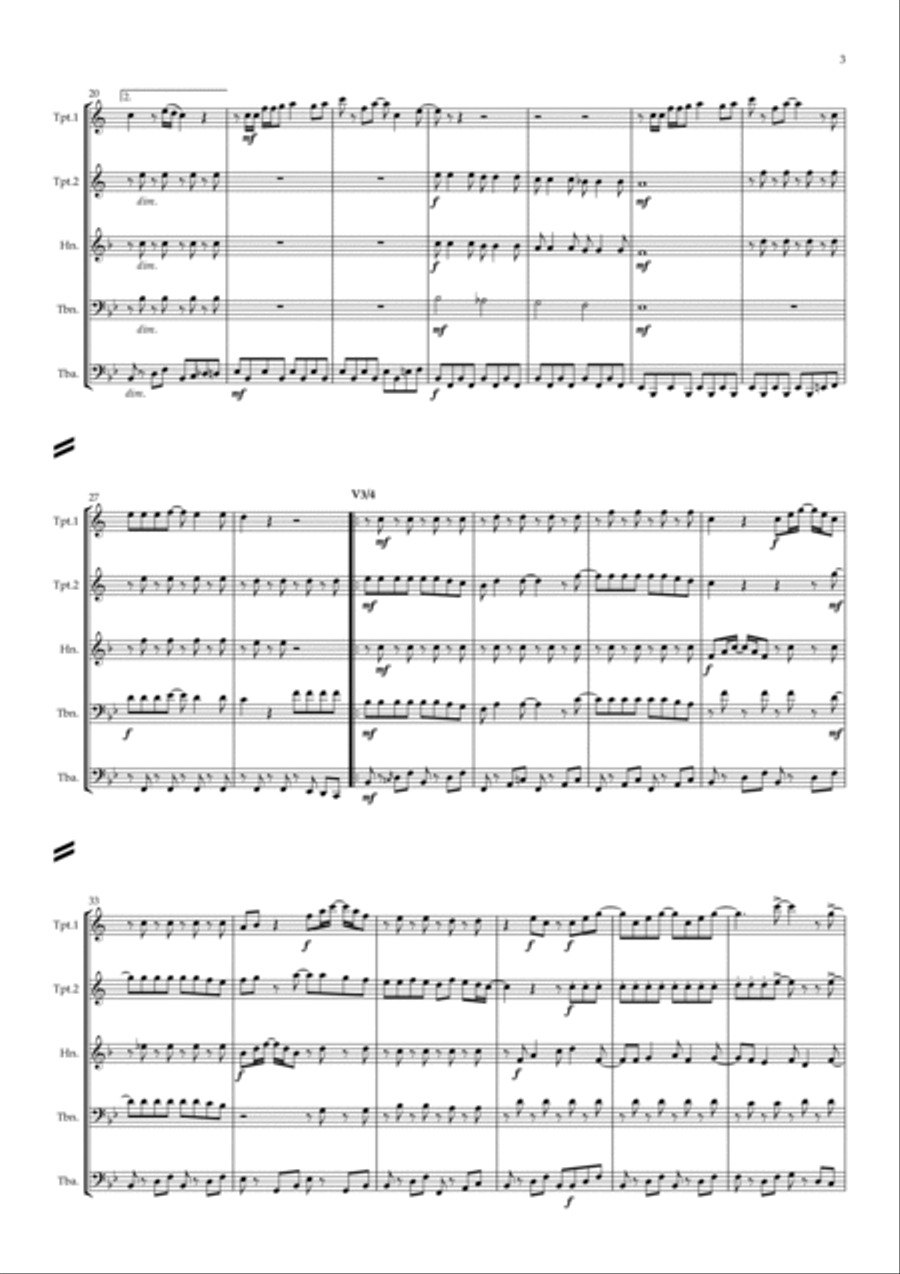Ob-la-di, Ob-la-da Brass Quintet scores gallery preview page 4