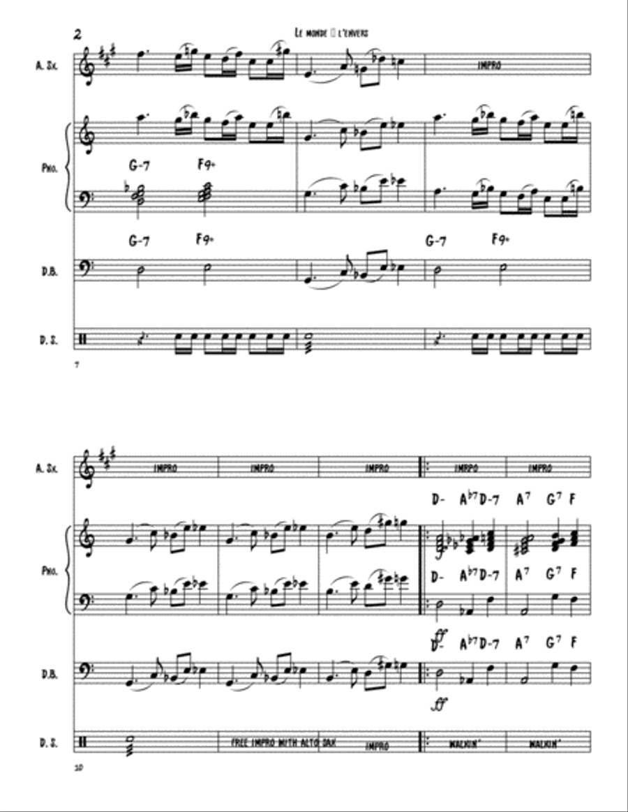 Le mond à l'envers Jazz Ensemble scores gallery preview page 2