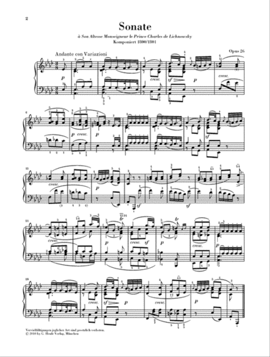 Piano Sonata No. 12 in A-flat Major, Op. 26 (Funeral March) Piano Solo scores gallery preview page 2