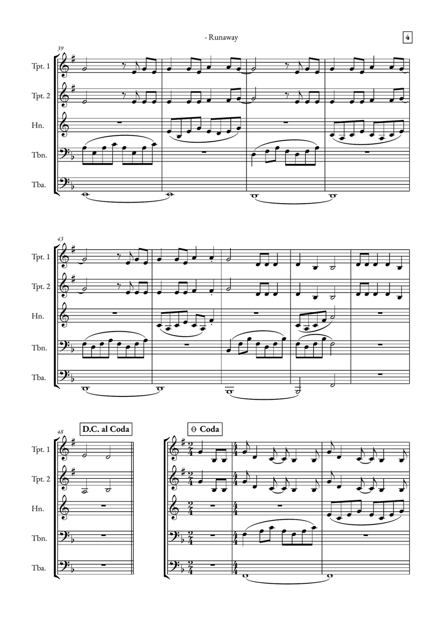 Runaway Brass Quintet scores gallery preview page 4