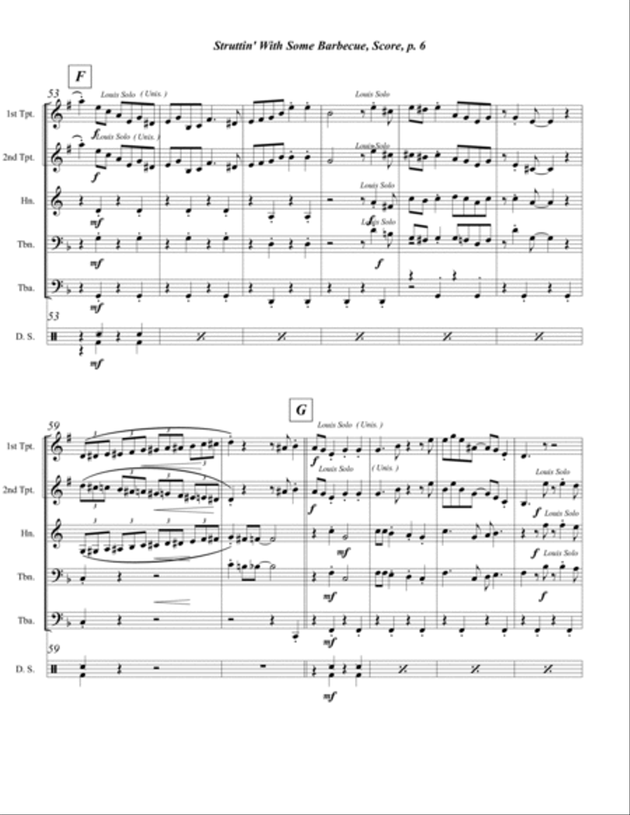 Struttin' With Some Barbecue Brass Quintet scores gallery preview page 6