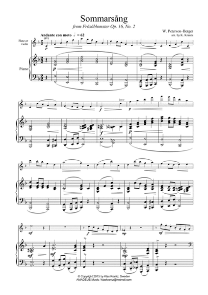 Frösöblomster Op. 16 book 1 for violin or flute and piano (complete transcription) image number null
