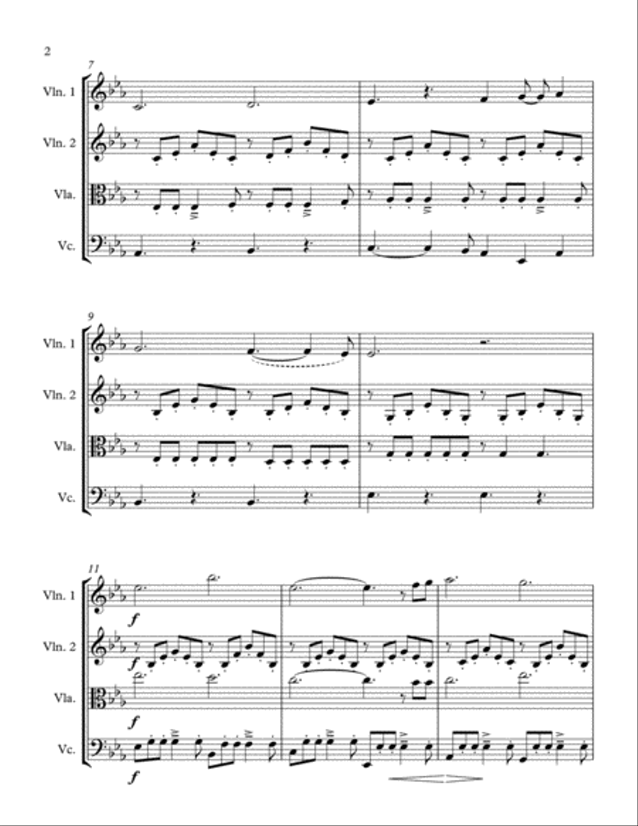 Can't Help Falling In Love String Quartet scores gallery preview page 3