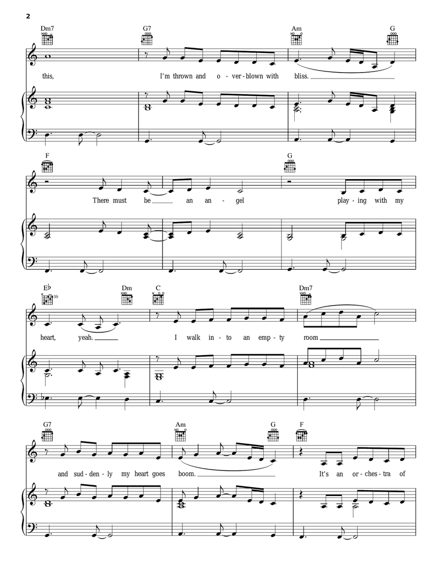 There Must Be An Angel (Playing With My Heart) Piano, Vocal, Guitar scores gallery preview page 2