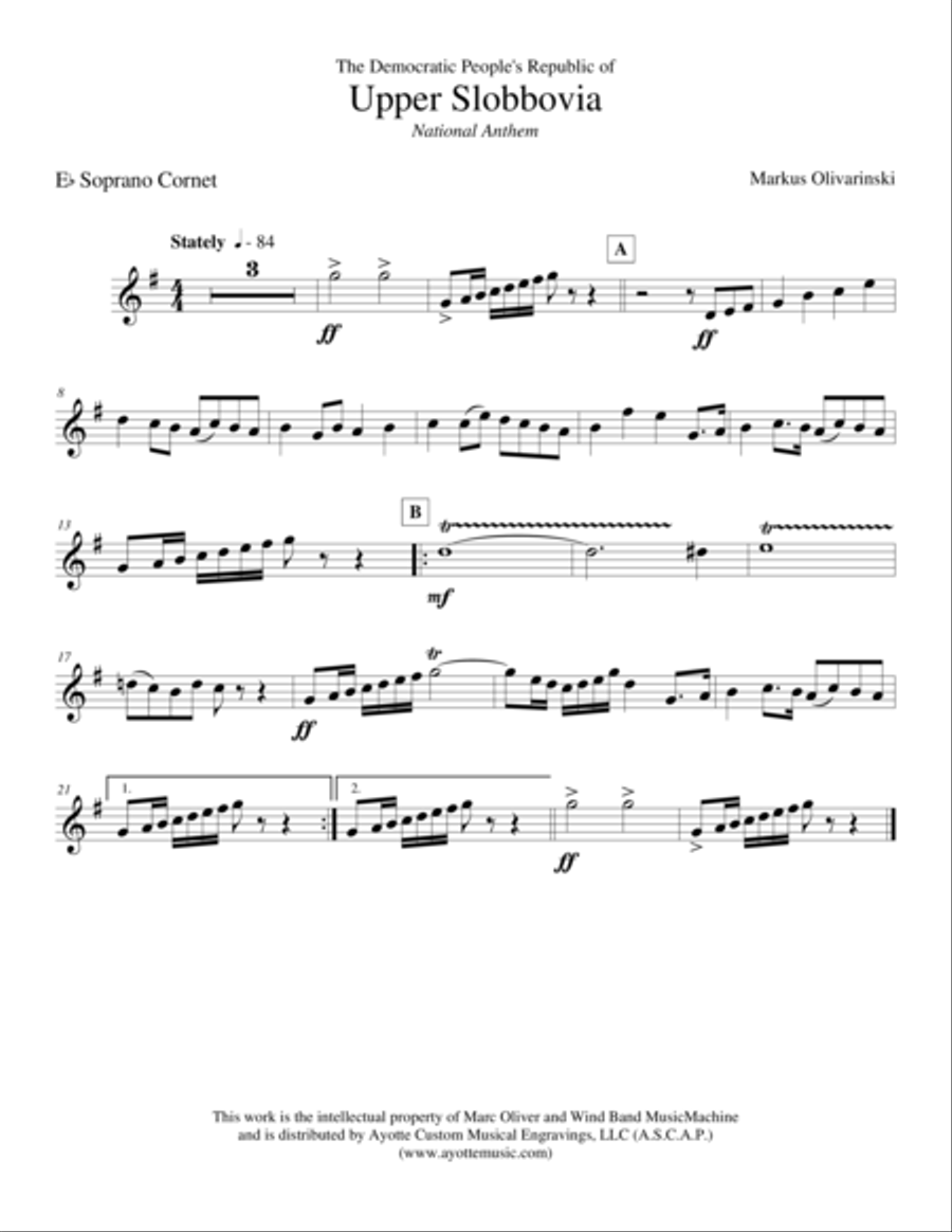 National Anthem of the Democratic People's Republic of Upper Slobbovia Brass Ensemble scores gallery preview page 5