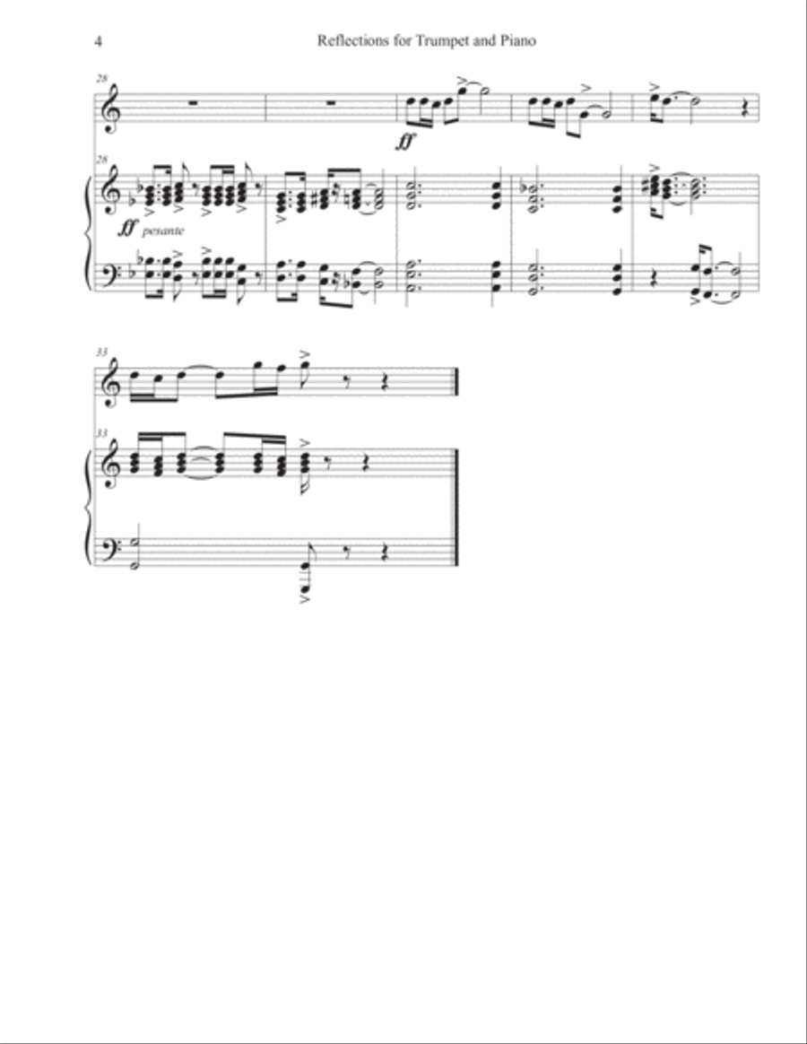 Refections for Trumpet and Piano Trumpet Solo scores gallery preview page 5