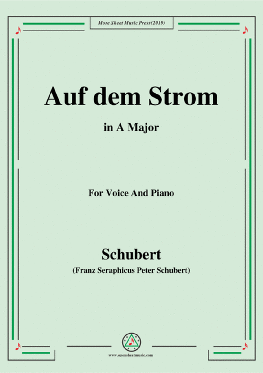 Schubert-Auf dem Strom,Op.119,in A Major,for Voice&Piano image number null