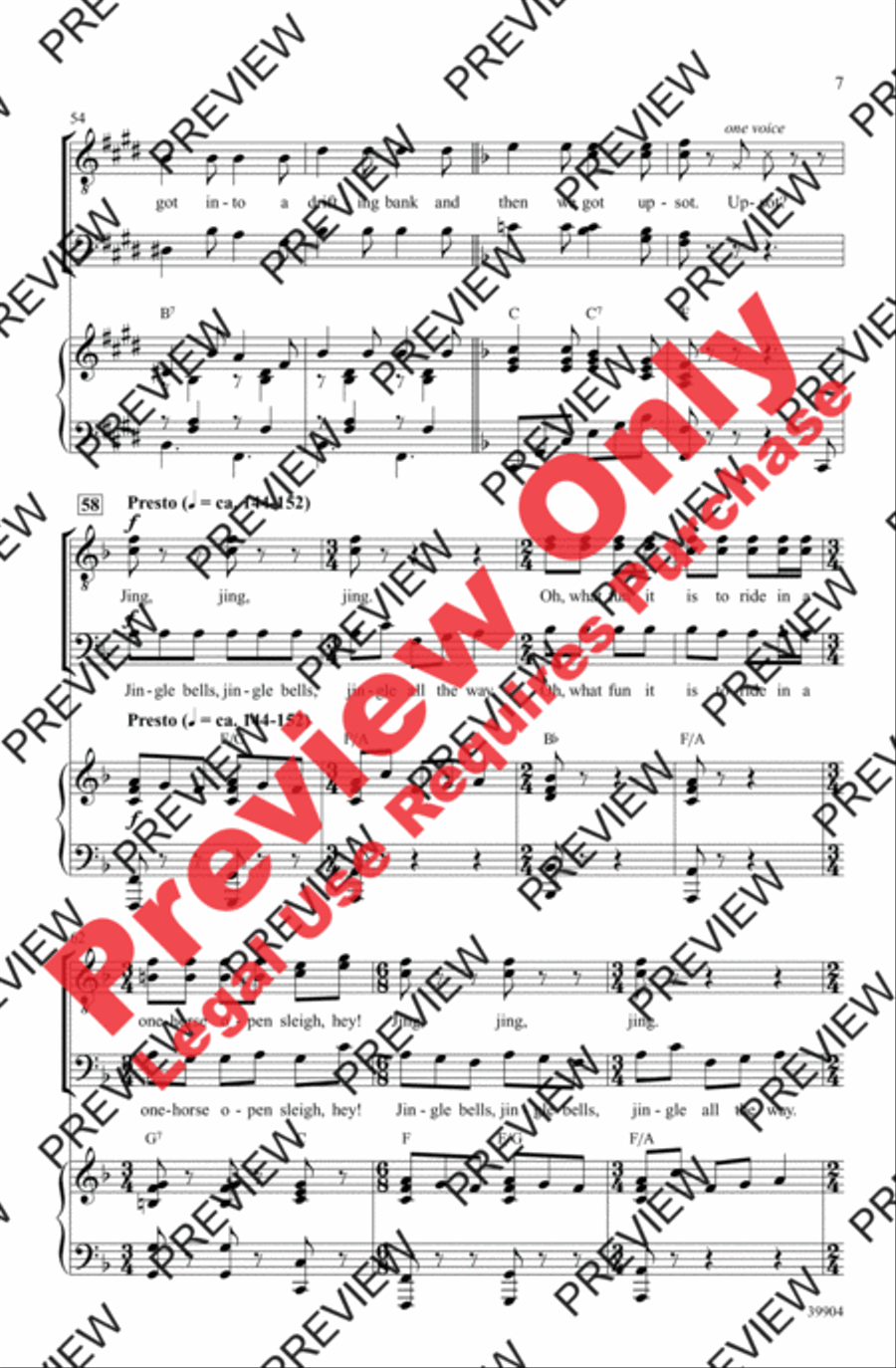 Jingle Bells Jingle Bells Men's Choir scores gallery preview page 7