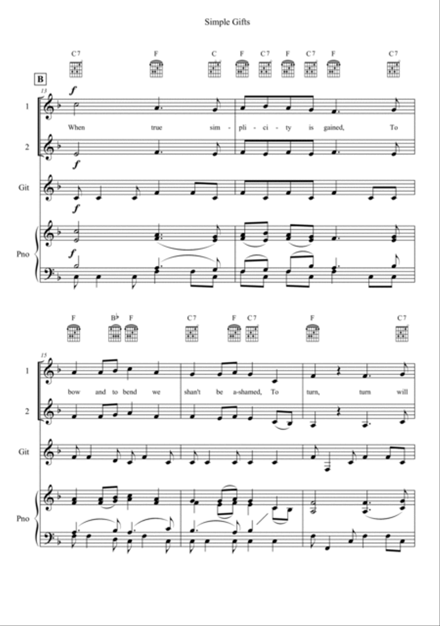 Simple Gifts Vocal Duet scores gallery preview page 3