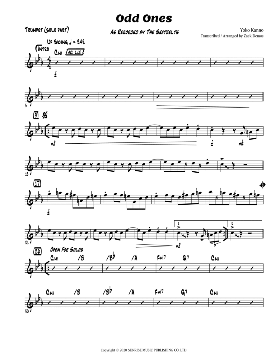 Odd Ones B-Flat Trumpet scores gallery preview page 1