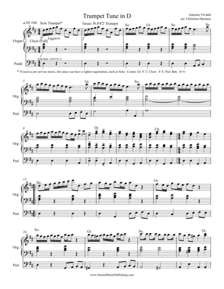 Vivaldi -Trumpet Tune in D Major - Organ image number null