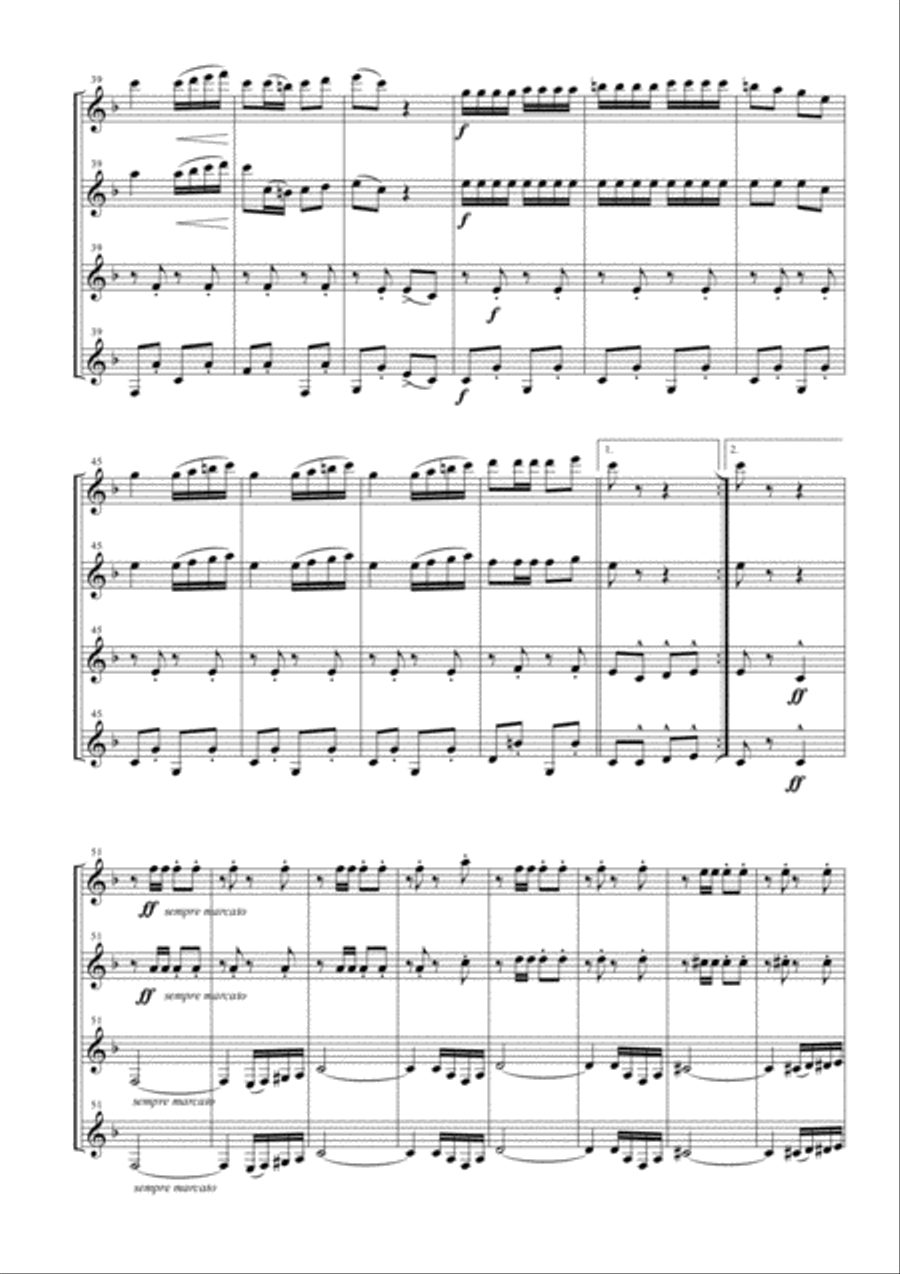 Florentiner March for Clarinet Quartet Clarinet Quartet scores gallery preview page 3