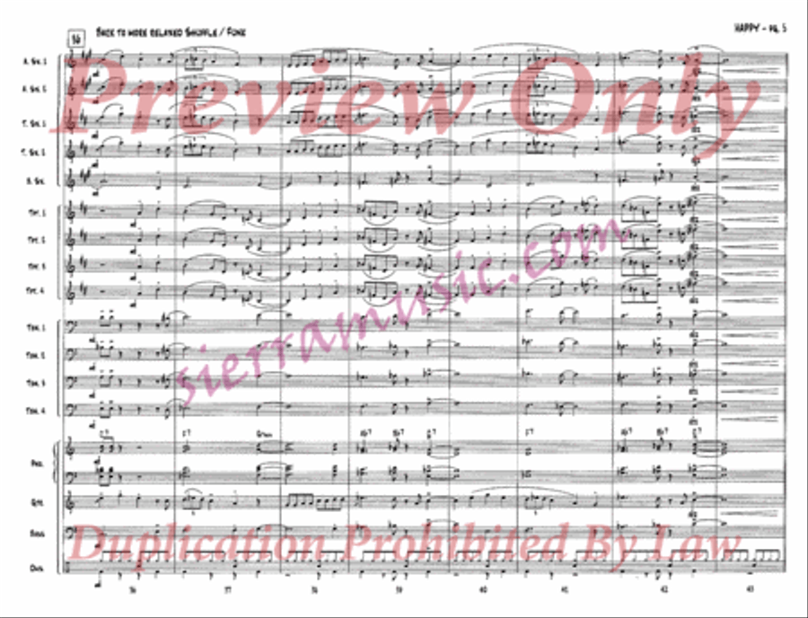 Happy (from One Foot in the Swamp) Jazz Ensemble scores gallery preview page 6