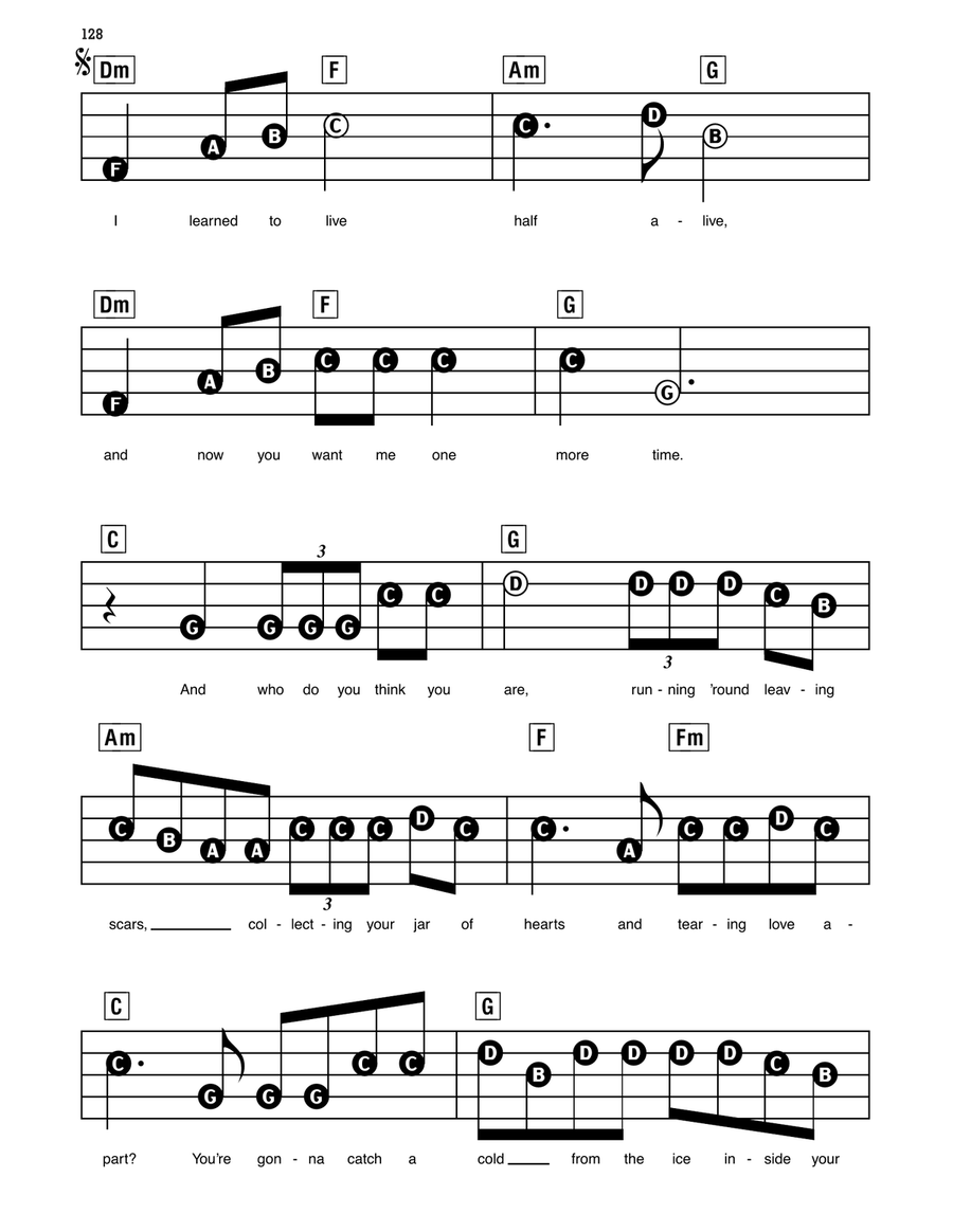 Jar Of Hearts Electronic Keyboard scores gallery preview page 2