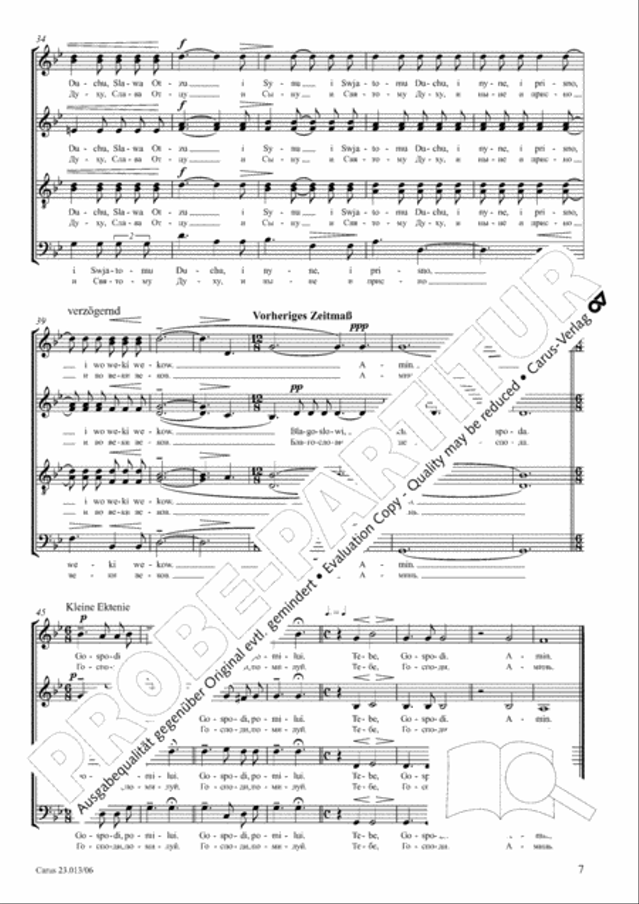 Liturgy of St. John Chrysostom op. 31 for mixed choir a cappella (Chrysostomos-Liturgie op. 31 fur Chor a cappella mit singbarem deutschem Text) A Cappella scores gallery preview page 8