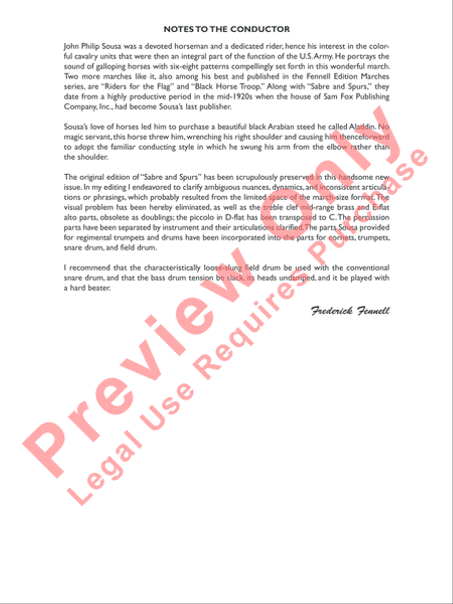 Sabre and Spurs (March of the American Cavalry) Concert Band scores gallery preview page 3