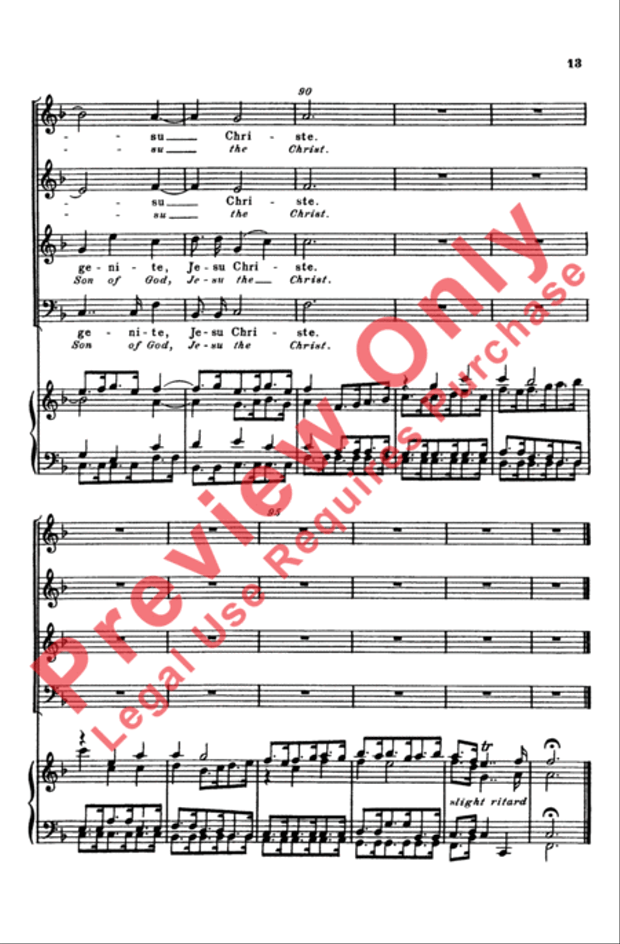 Domine Fili Unigenite (Only Begotten Son of God) 4-Part scores gallery preview page 13