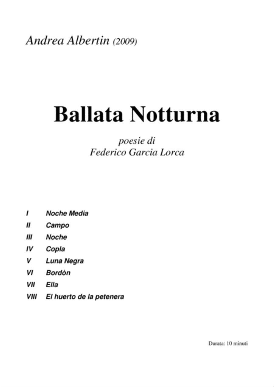 Ballata Notturna Alto Voice scores gallery preview page 2
