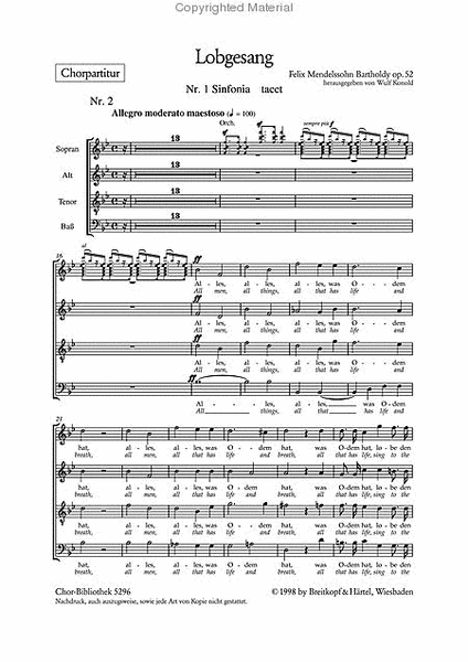Hymn of Praise Op. 52 MWV A 18