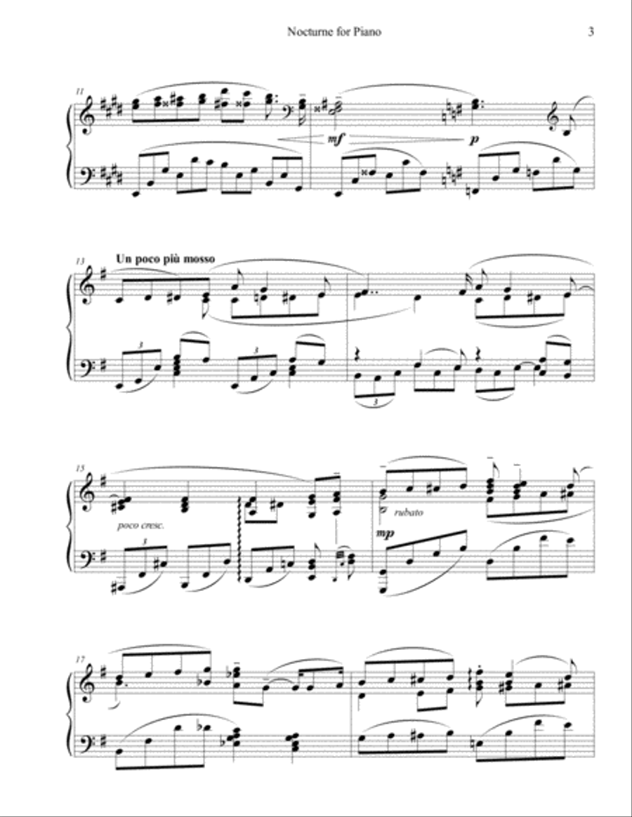 Nocturne No. 1 for Piano Piano Solo scores gallery preview page 3