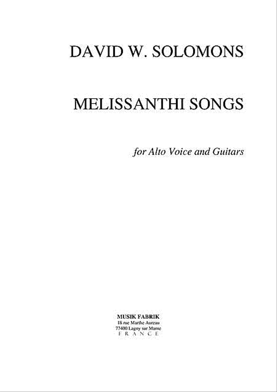 Melissanthi Songs Alto Voice scores gallery preview page 1