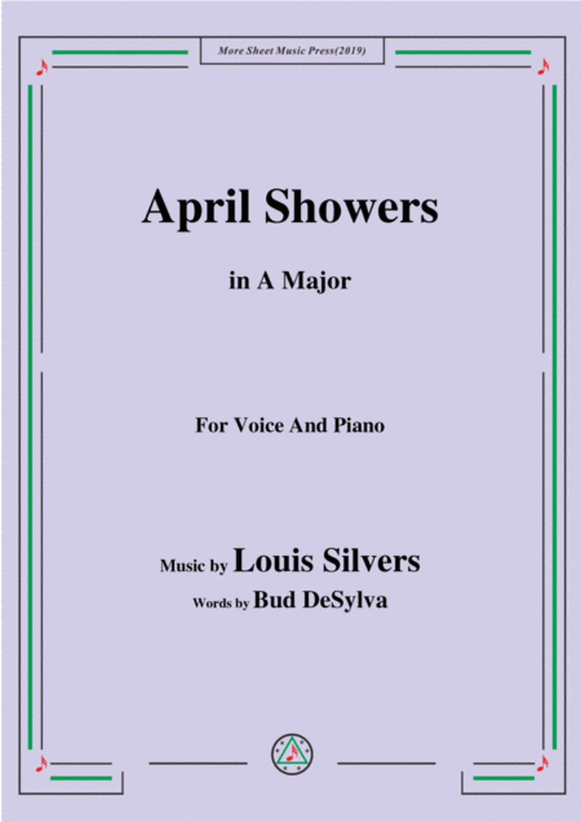 Louis Silvers-April Showers,in A Major,for Voice&Piano image number null