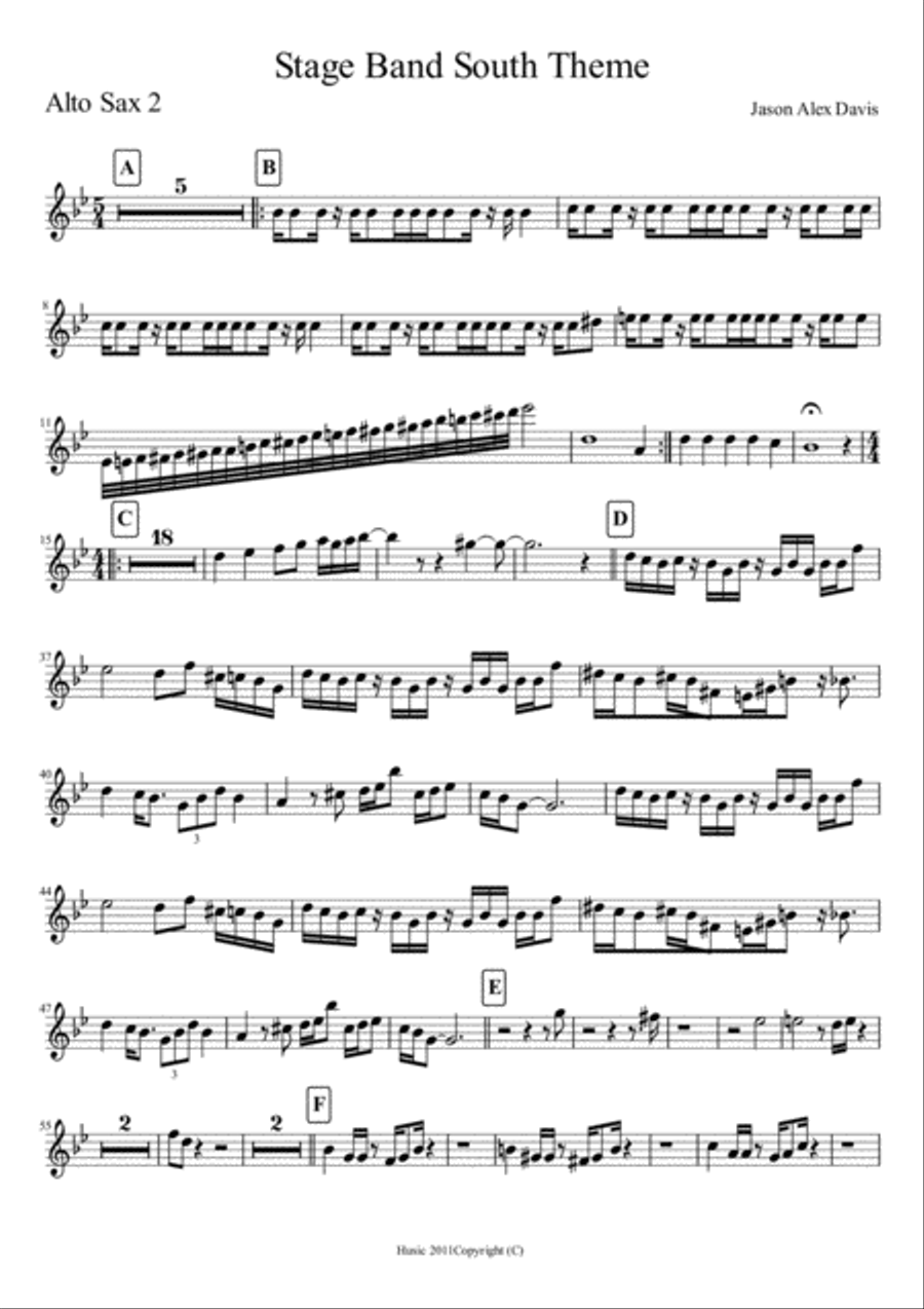 Stage Band South Theme Jazz Ensemble scores gallery preview page 3