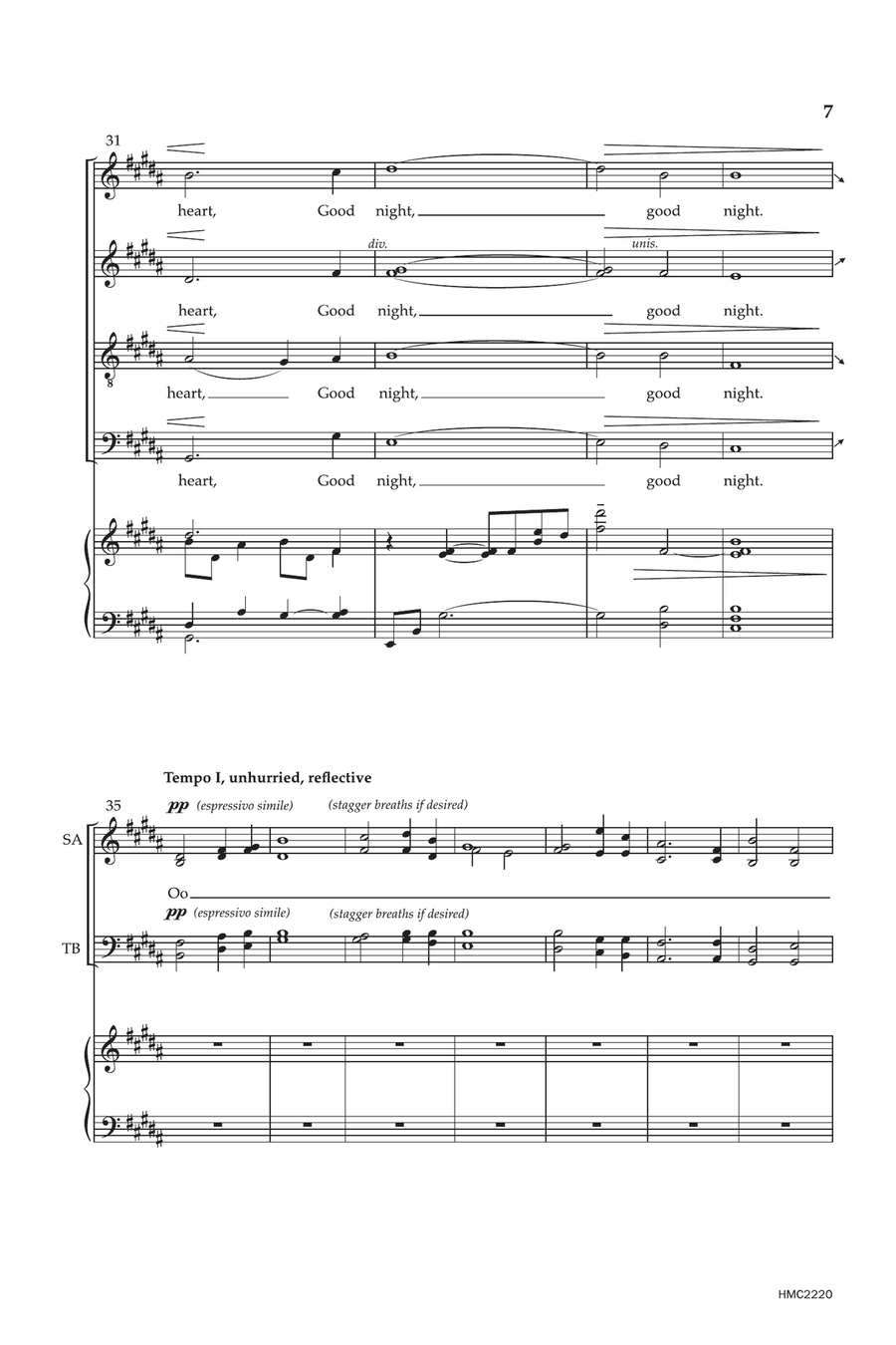 Good Night, Dear Heart Good Night, Dear Heart 4-Part scores gallery preview page 5