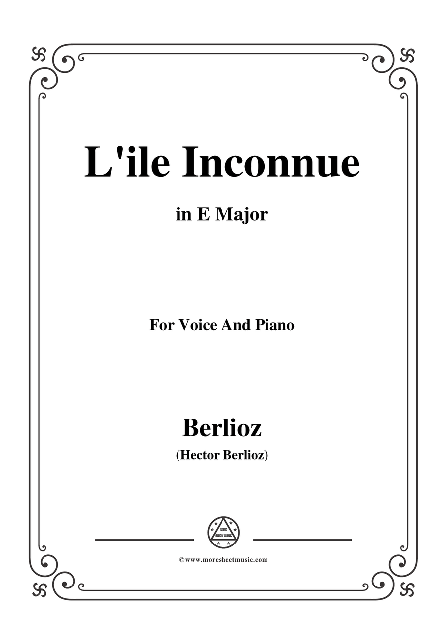 Berlioz-L'ile Inconnue in E Major,for voice and piano Piano, Vocal scores gallery preview page 1