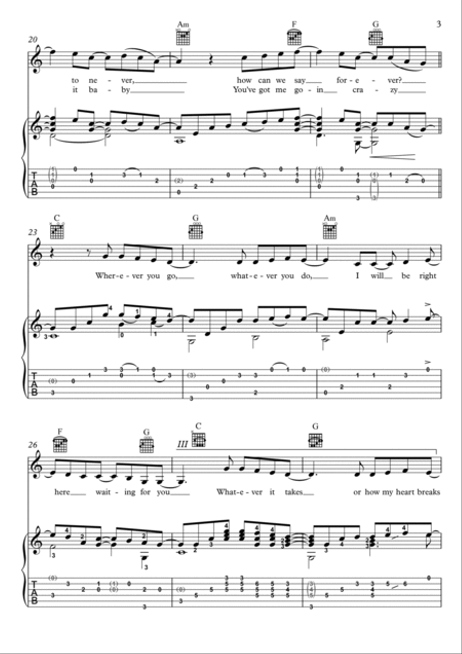 Right Here Waiting Right Here Waiting Electric Guitar scores gallery preview page 3