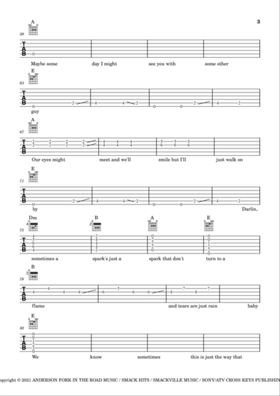 I Love You Goodbye Guitar Tablature scores gallery preview page 3