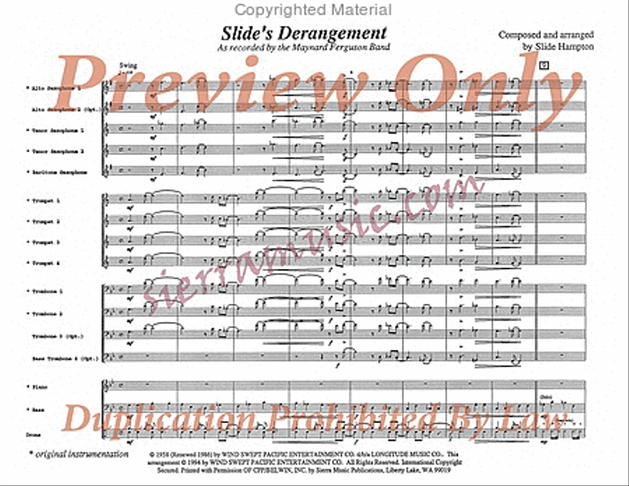 Slide's Derangement Big Band scores gallery preview page 2