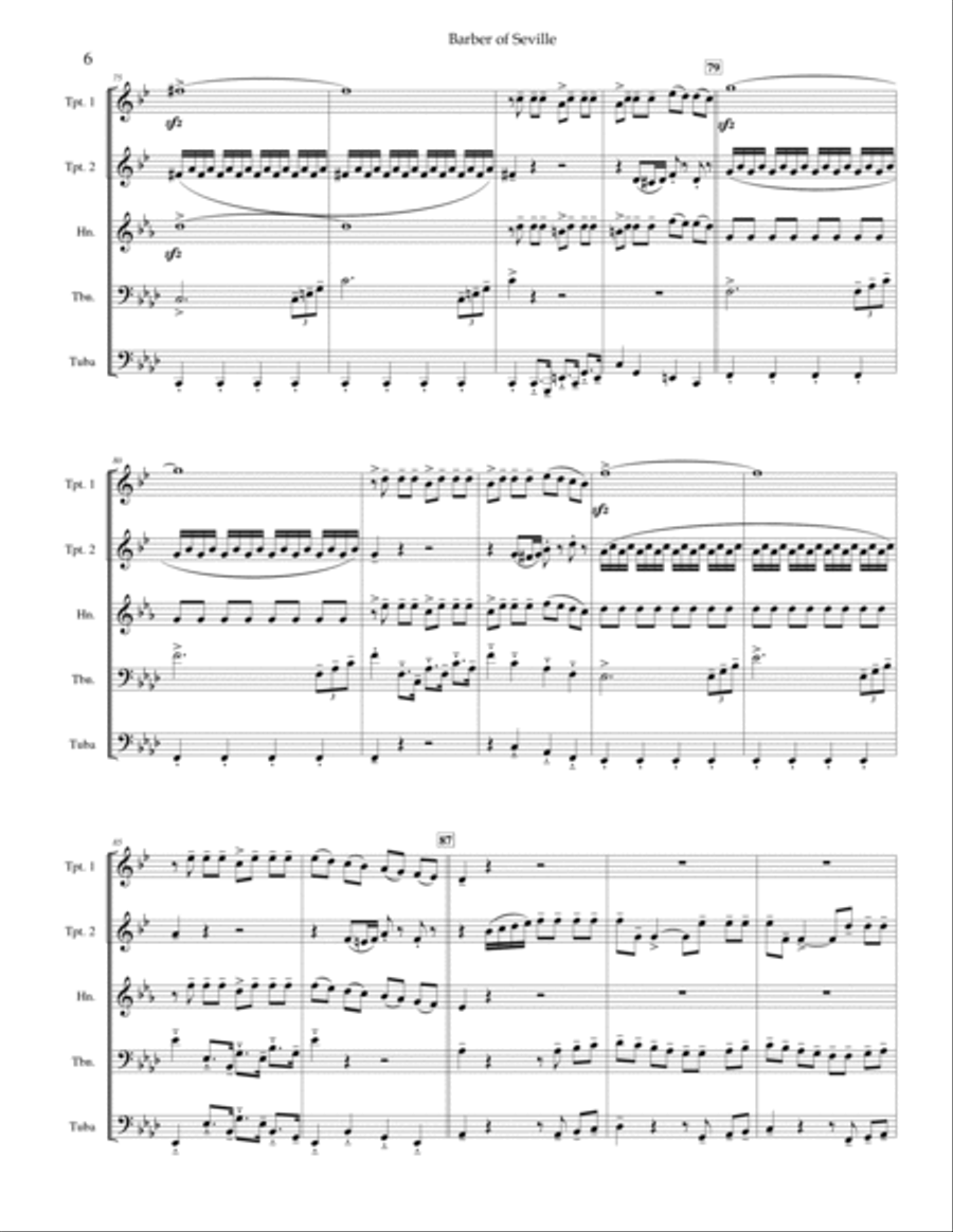 Overture to the Barber of Seville Brass Ensemble scores gallery preview page 6