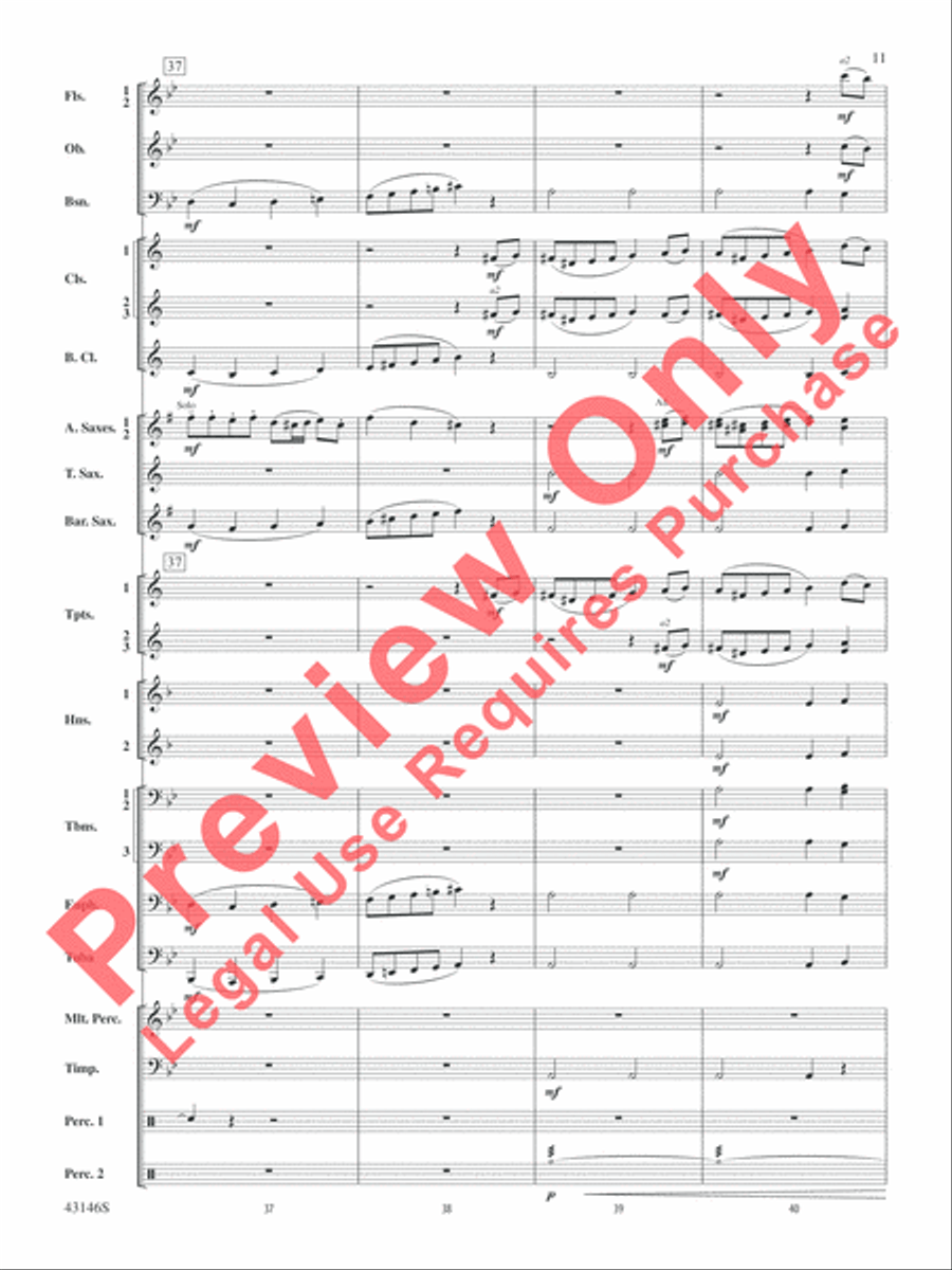 Fantasy on a Burgundian Carol Concert Band scores gallery preview page 12