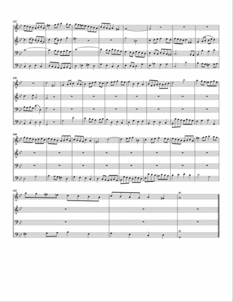 Aria: Händen, die sich nicht verschliessen from Cantata BWV 164 (arrangement for 4 recorders) Recorder scores gallery preview page 5