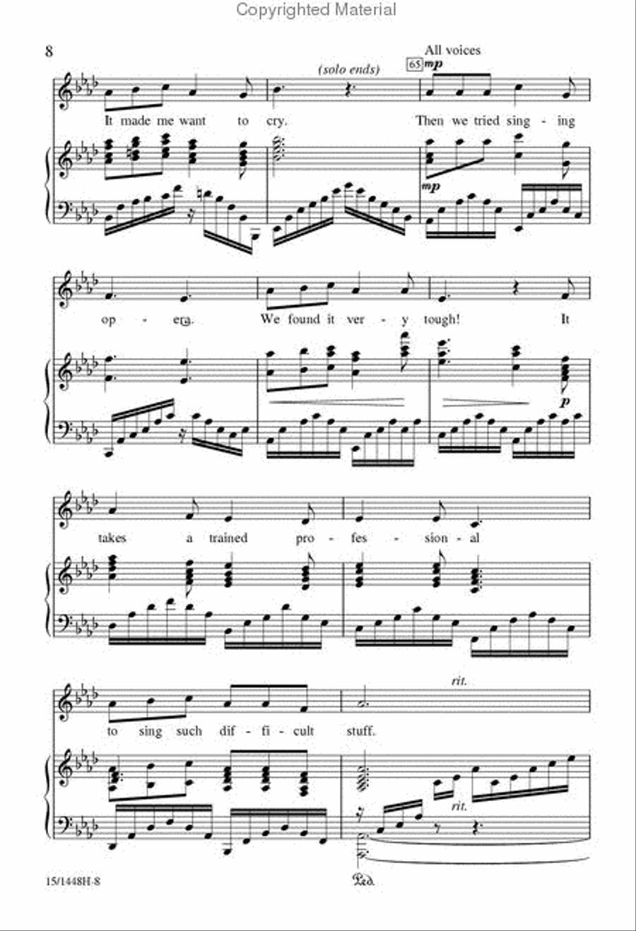 Painless Opera Painless Opera Unison Choir scores gallery preview page 8