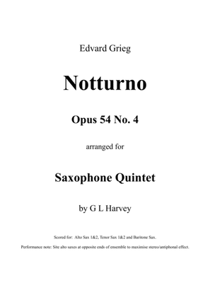 Book cover for Notturno, Opus 54 No. 4 (Saxophone Quintet)