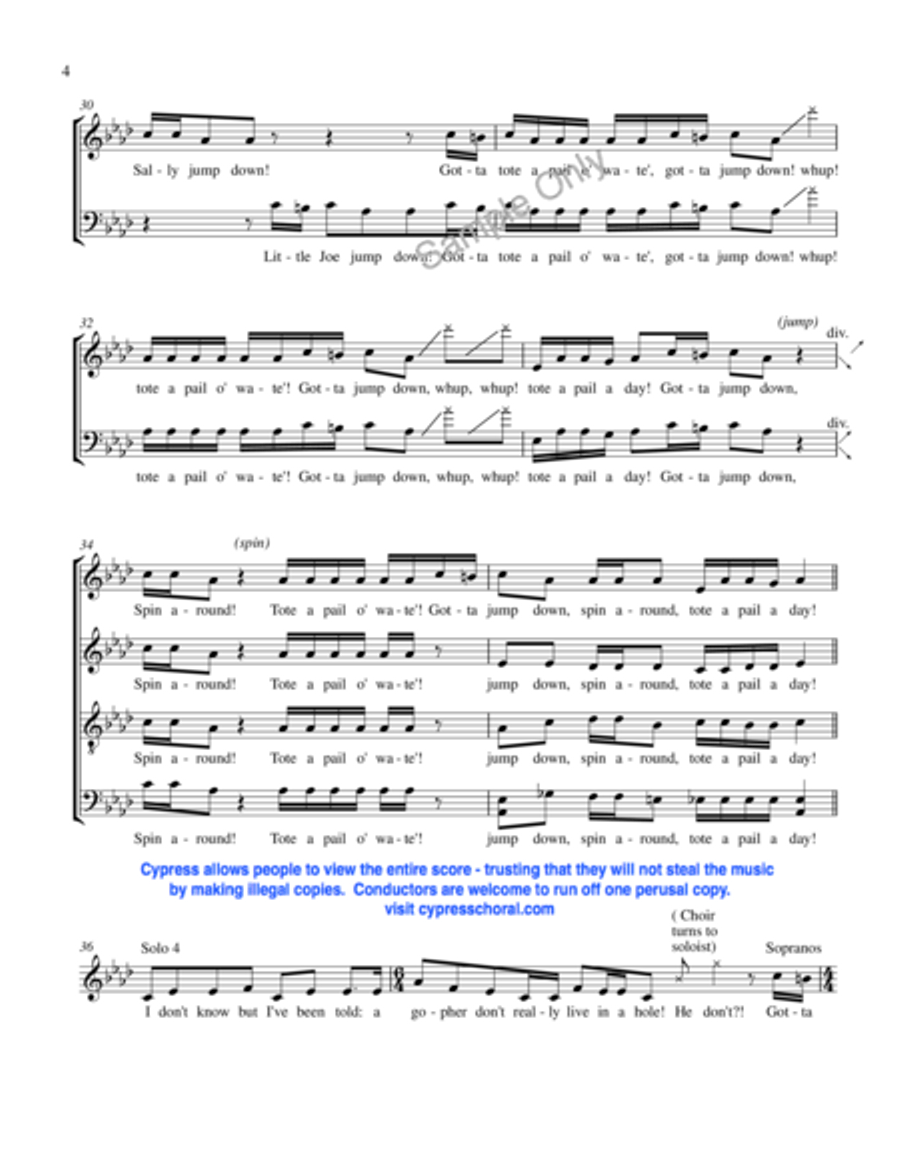 Jump Down Spin Around 4-Part scores gallery preview page 5
