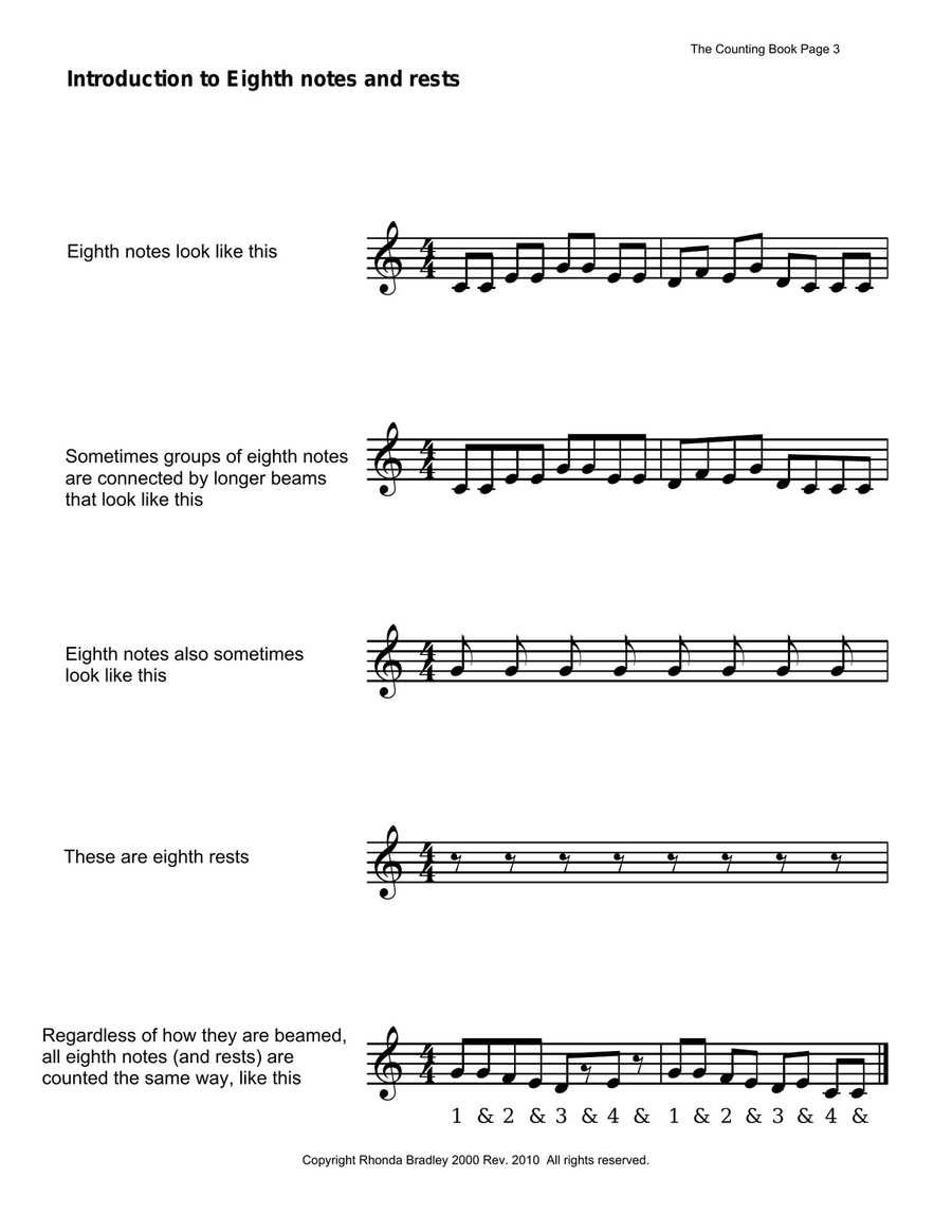 The Counting Book Learn how to play eighth notes Piano Method scores gallery preview page 3