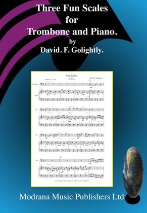 Book cover for Three Fun Scales for Trombone and Piano
