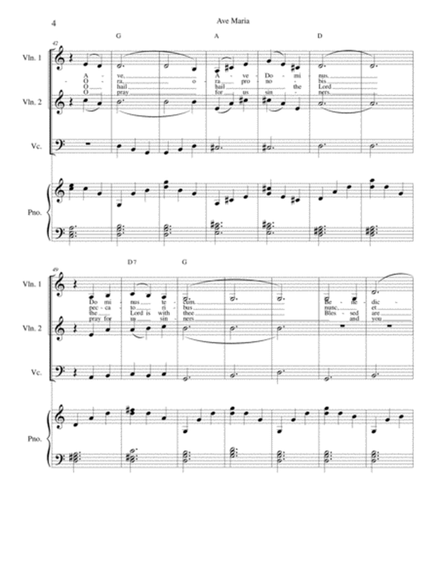 Ave Maria - Latin and English lyrics included for strings and piano image number null