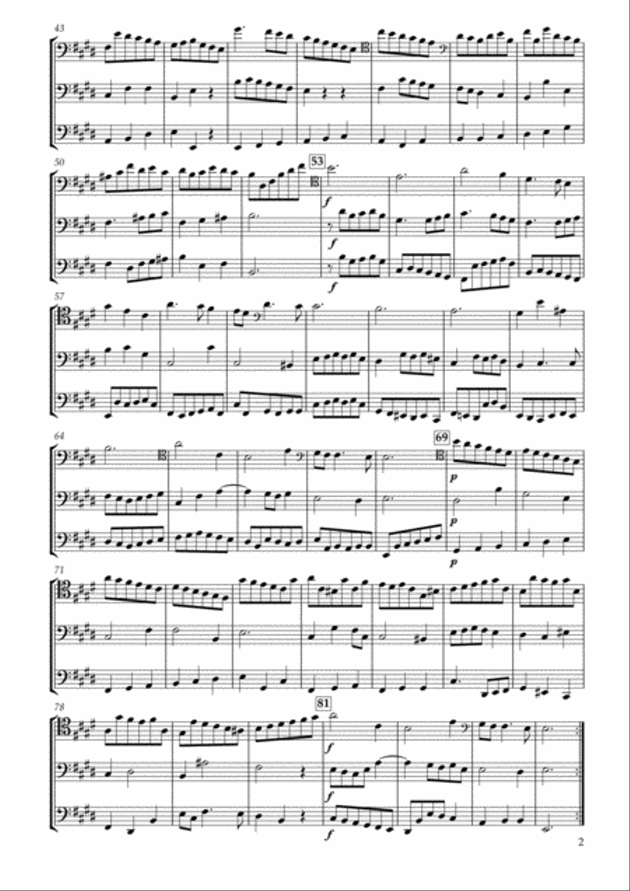 Aria from Concerto Grosso, Op.6-12 HWV330 for Three Violoncellos Cello Solo scores gallery preview page 2