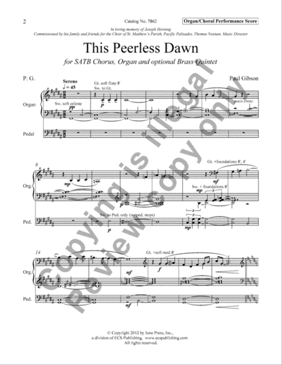 This Peerless Dawn (Choral Score) image number null