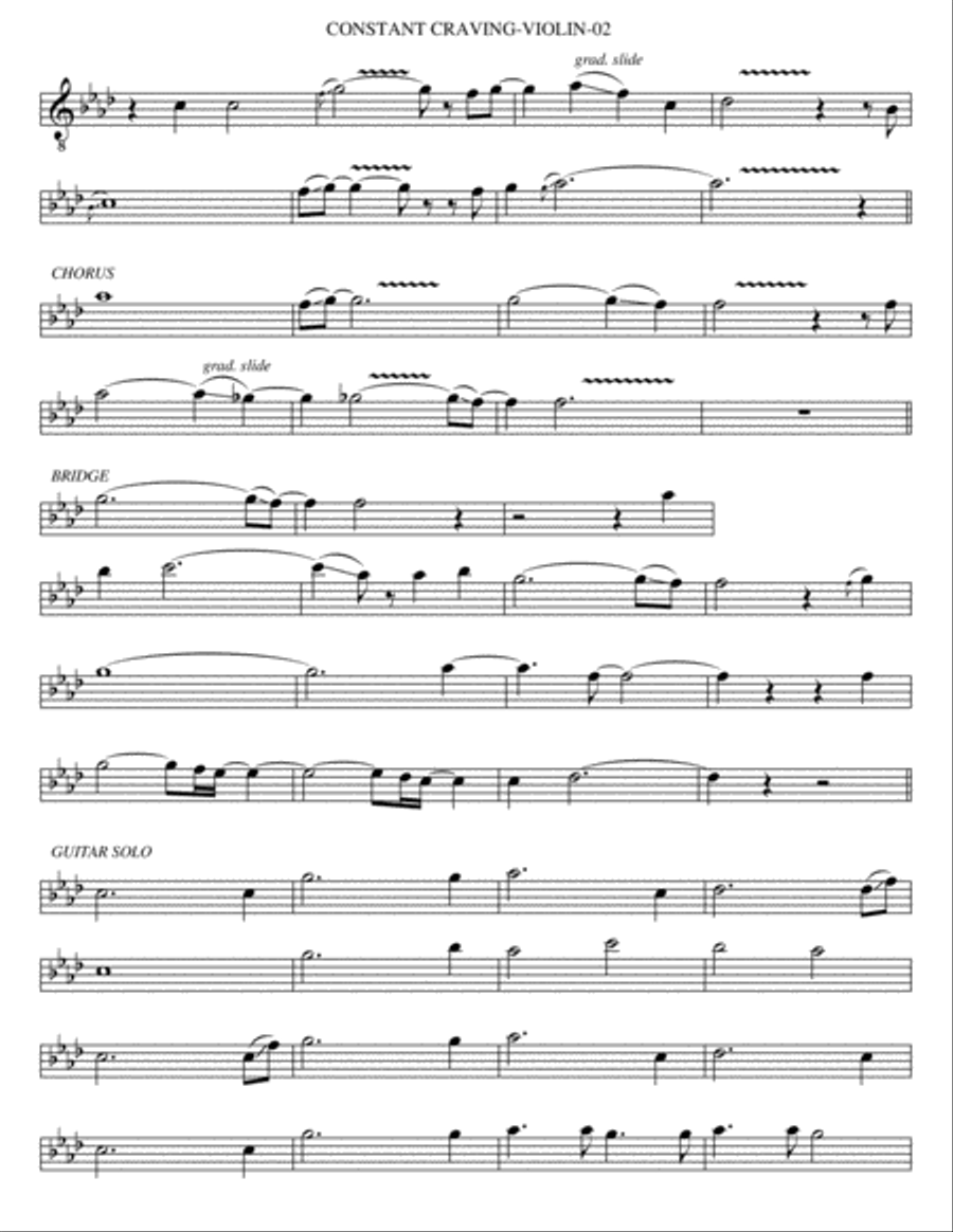Constant Craving Constant Craving Violin Solo scores gallery preview page 2