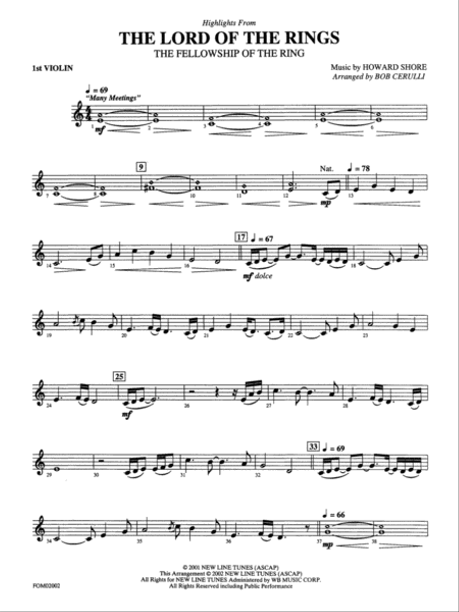 Violin collections lord of the rings hot sale