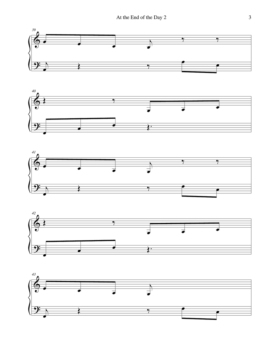 At the End of the Day Piano Solo scores gallery preview page 3