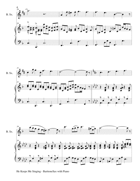 3 GOSPEL HYMN FAVORITES (For Baritone Sax & Piano with Score/Parts) image number null
